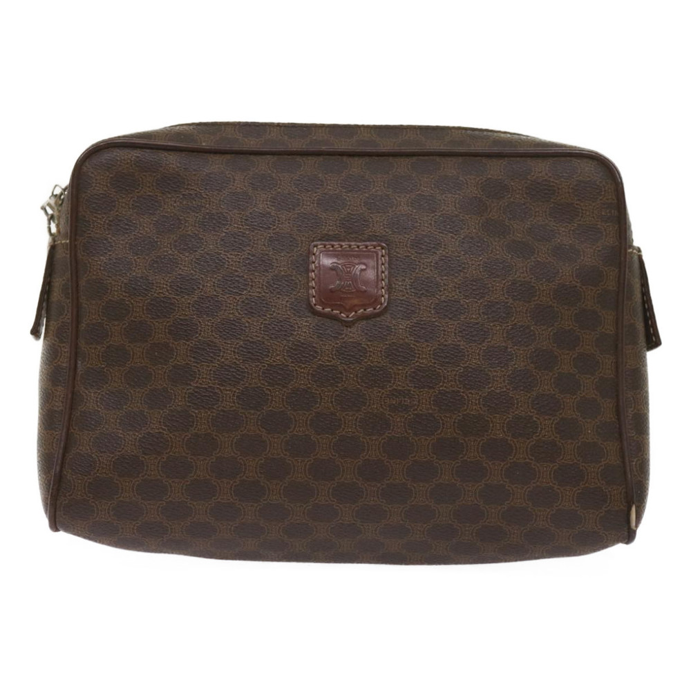 CELINE Macadam Canvas Clutch Bag PVC Brown Auth 65270 - Picture 13 of 16